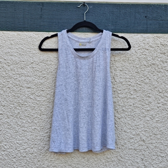 Zella Tops - Zella light gray heathered racerback tank top large